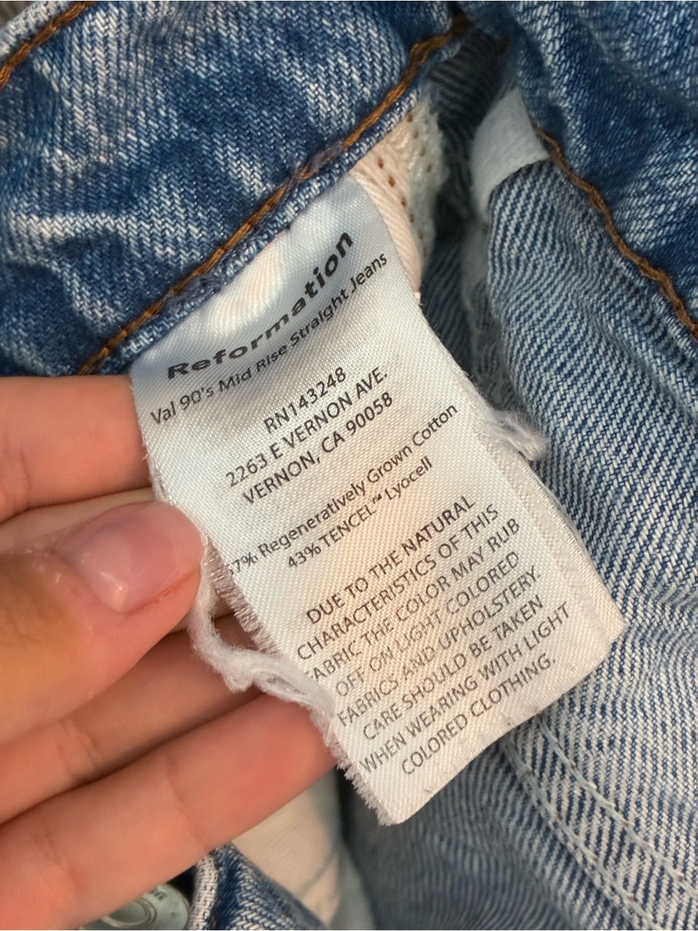 Reformation Light Blue Washed Wide-Leg Jeans - Picture 6 of 6